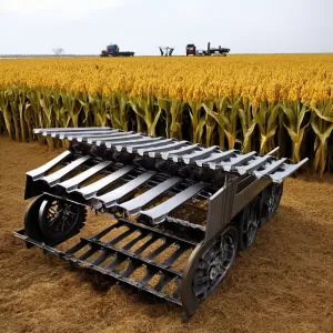 How does a foldable corn header improve transport efficiency?