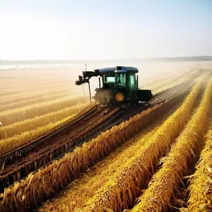 How does a 12‑row rotary corn header reduce crop loss?